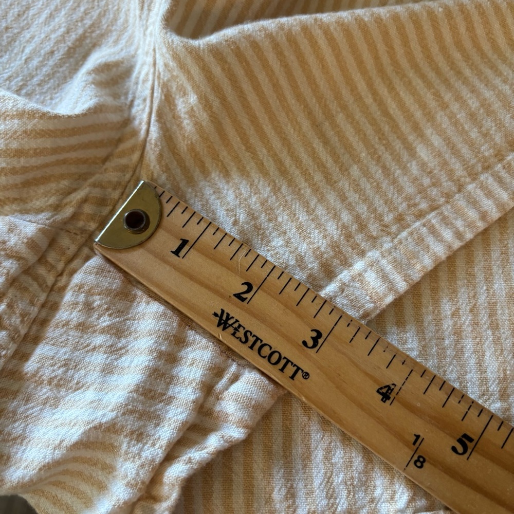 Torrid Tan and White Stripe Linen Blend Overall size 3 - Picture 10 of 11